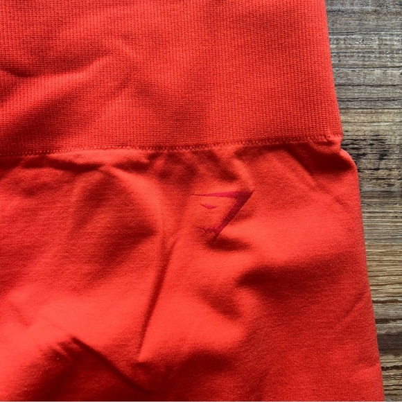 Gymshark Fit Seamless Mid Rise Activewear Leggings Red/Orange Size Medium - Picture 2 of 7